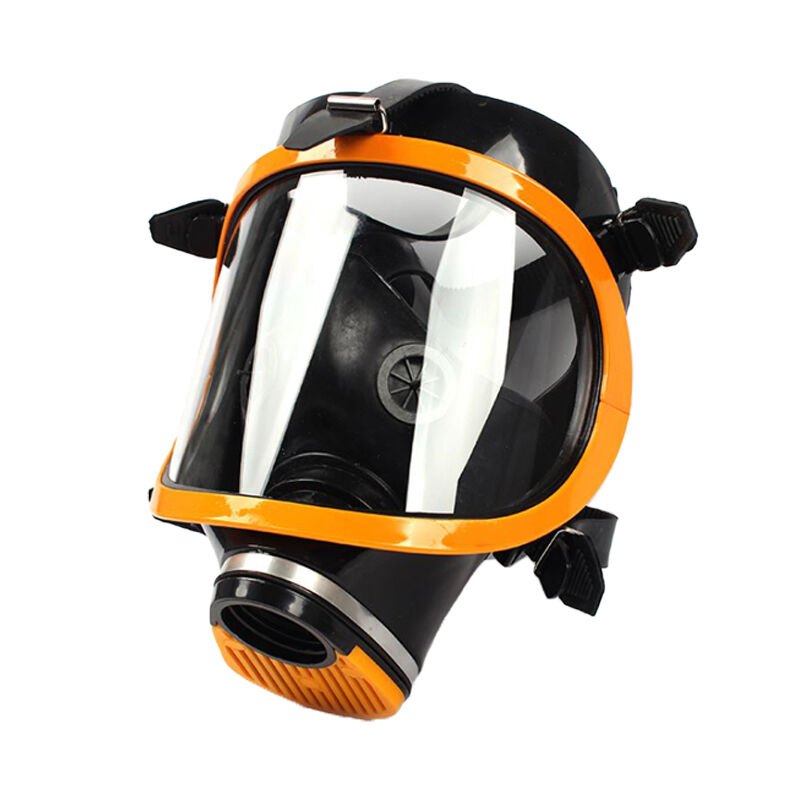 Yellow silicone self-priming filtering respirator protects against toxic gases and dust