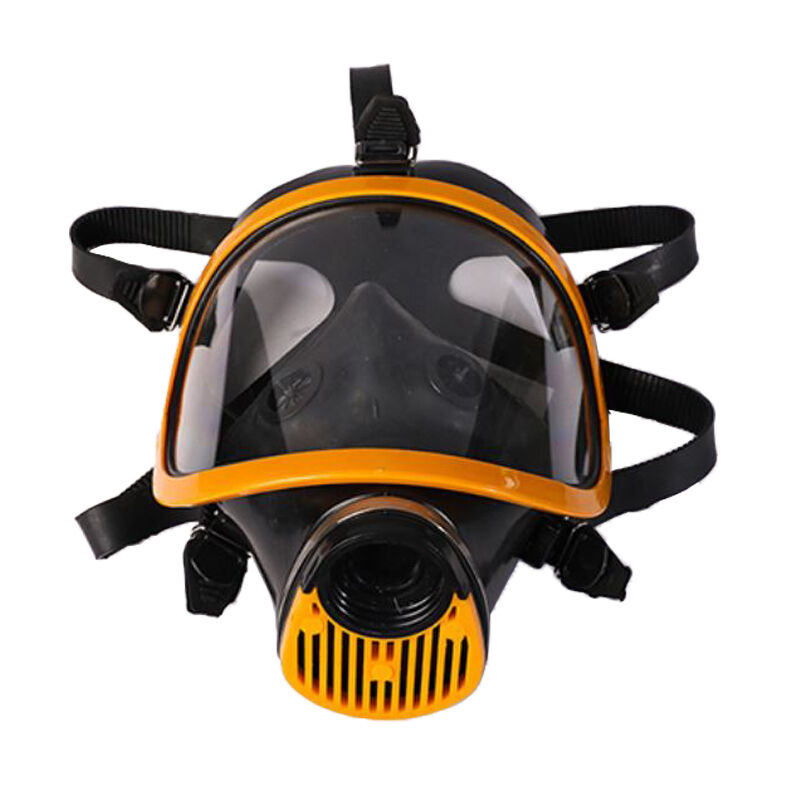 Yellow silicone self-priming filtering respirator protects against toxic gases and dust