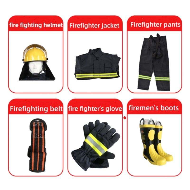 14-piece yellow fire protection uniform set