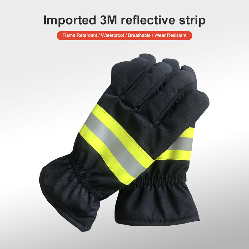 Waterproof Breathable Fire Resistant Safety Gloves Anti-Melt Abrasion Resistant With Reflective Strips