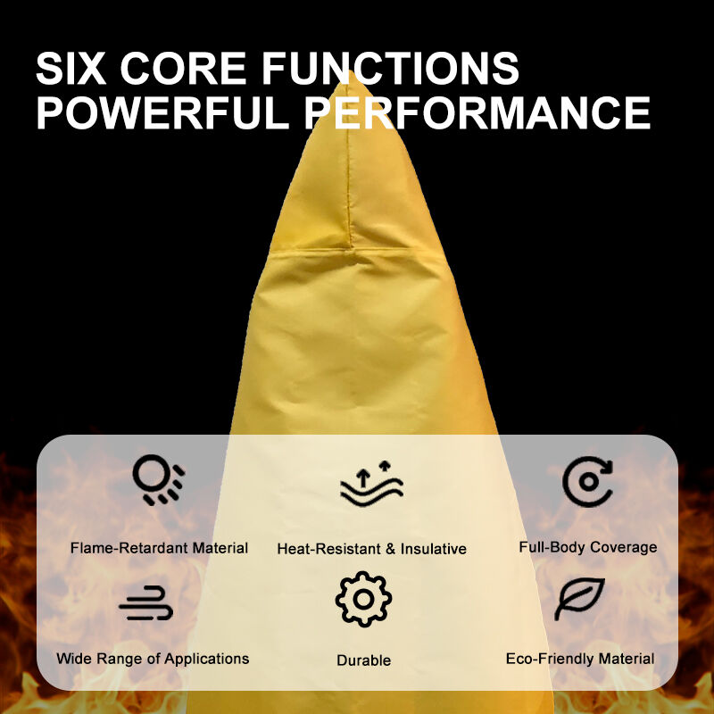 Children's Fireproof Emergency Escape Cloak 128x100cm 700°C Heat Resistance Hooded Cape With Reflective Strips For Home School Safety