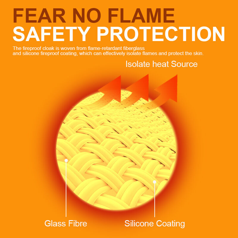 Industrial Fire Protection Silicone Coated Fire Blanket 700°C Heat Resistant Emergency Blanket With Hood For Full Body Safety